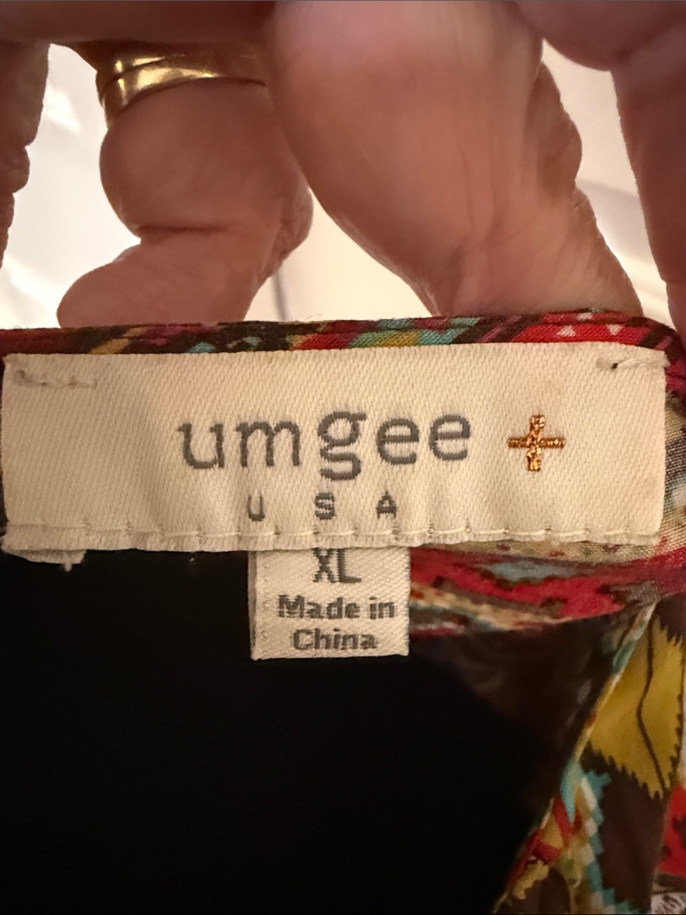 Umgee Multicolor Women’s Geometric Floral Boho Dress Tunic Festival 70s XL - Picture 2 of 3